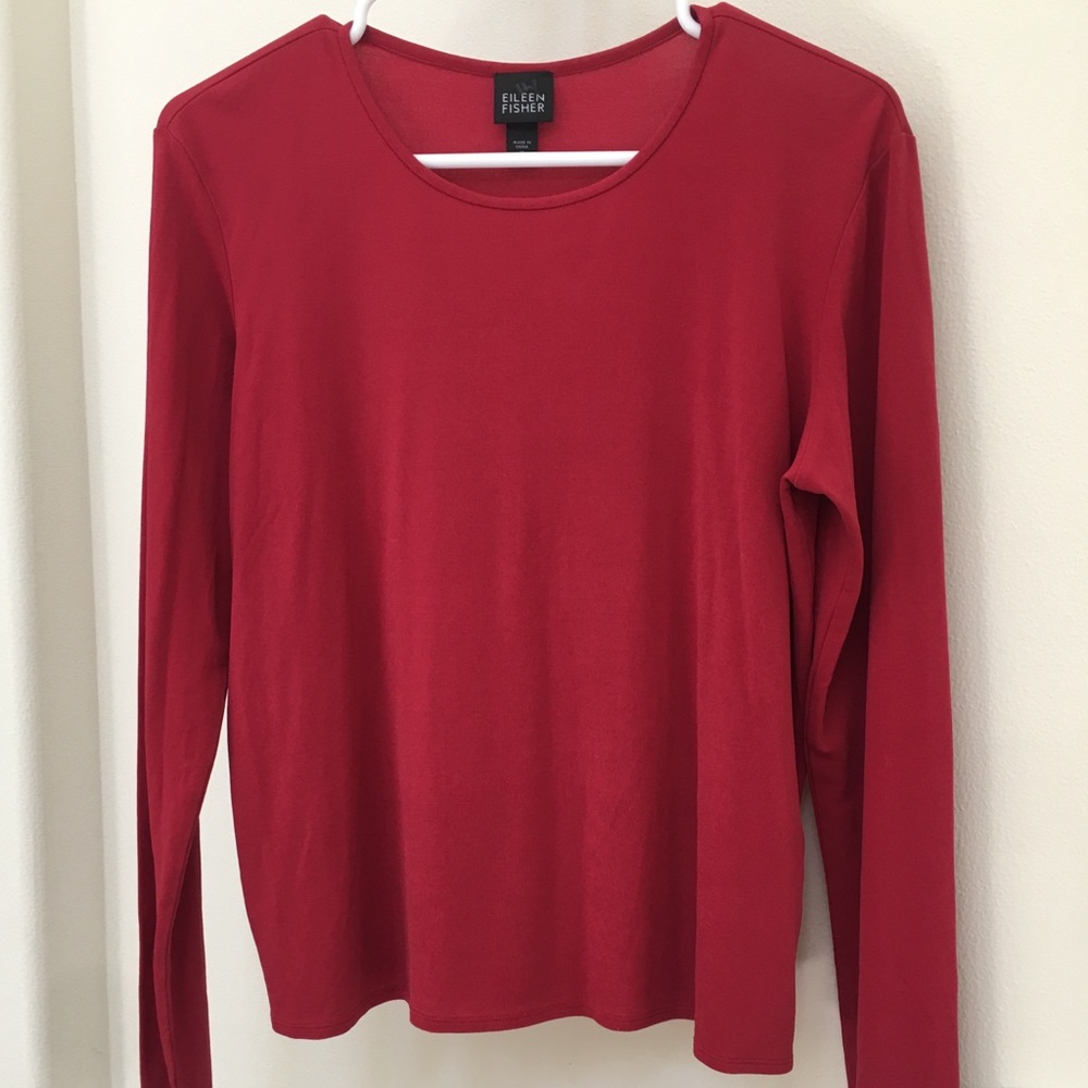 Red Long Sleeve Top